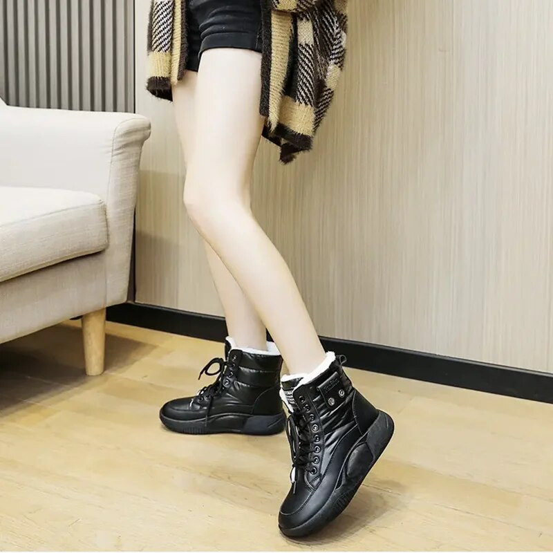 Snow Boots Γυναικεία χειμωνιάτικα βελούδινα βαμβακερά παπούτσια Νέα αντιολισθητική χοντρή σόλα Snow cotton κοντά μπότες ζεστά βαμβακερά παπούτσια Γυναικεία παπούτσια