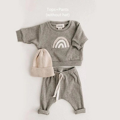 Set haine pentru copii la modă pentru bebeluș, băiețel, model, ocazional, topuri + pantaloni largi pentru copii, 2 buc.