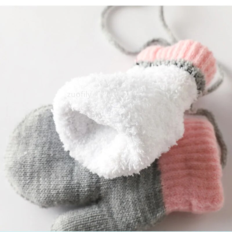 Mănuși pentru bebeluși cu desene animate, iarnă, calde pentru copii, mănuși pentru fetițe, tricotate pentru copii, pentru copii mici, mănuși pentru dentiție, pentru copii, pentru copii.