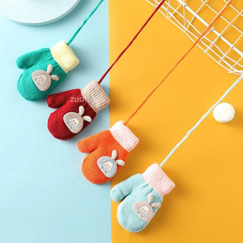 Mănuși pentru bebeluși cu desene animate, iarnă, calde pentru copii, mănuși pentru fetițe, tricotate pentru copii, pentru copii mici, mănuși pentru dentiție, pentru copii, pentru copii.