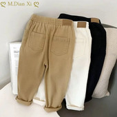 Pantaloni casual pentru băieți de primăvară și toamnă 2023, coreeană, salopete din bumbac pentru copii, pantaloni, haine pentru copii