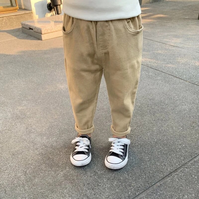 Pantaloni casual pentru băieți de primăvară și toamnă 2023, coreeană, salopete din bumbac pentru copii, pantaloni, haine pentru copii