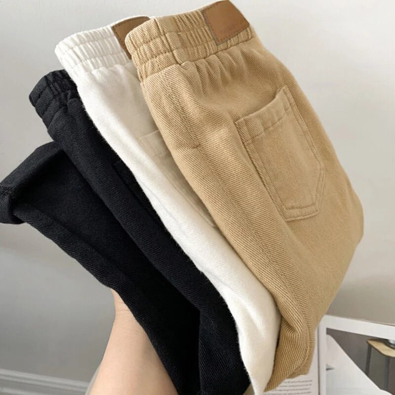 Kevad- ja sügisene poiste vabaajapüksid 2023 Korea uued laste puuvillased kombinesoonid Taskud Püksid Lasteriided