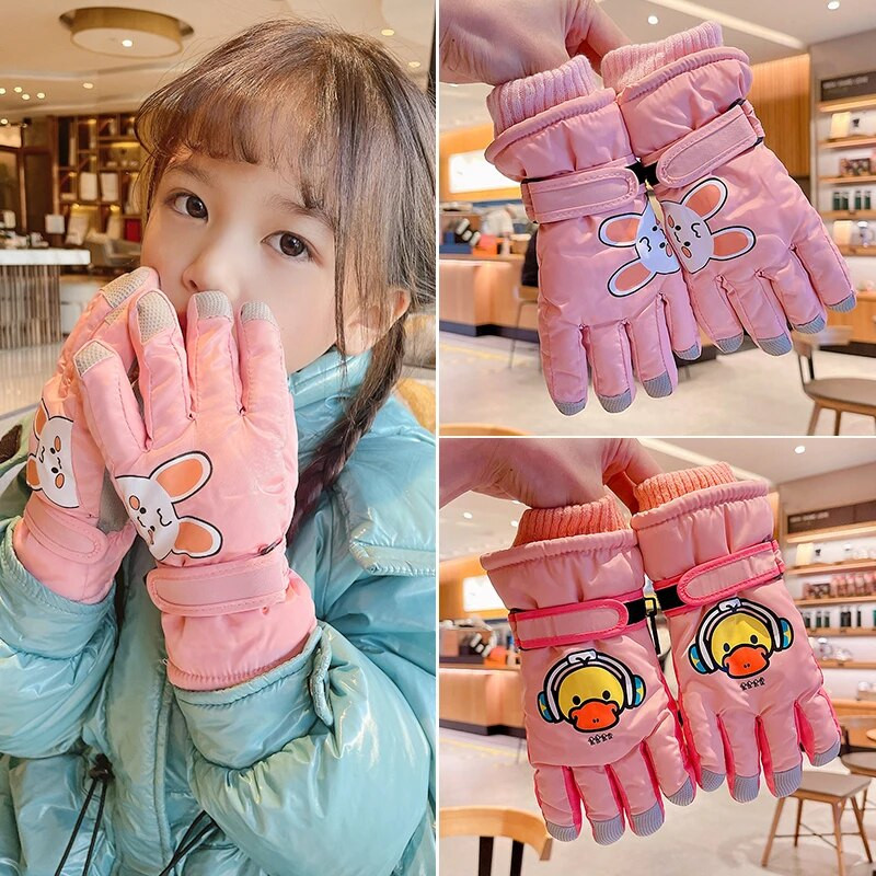 2022. aasta talv, uued lapsed, armsad väljas veekindlad suusakindad sooja hoidmiseks, poisid, tüdrukud, armsad sametist viie sõrmega kindad lastele