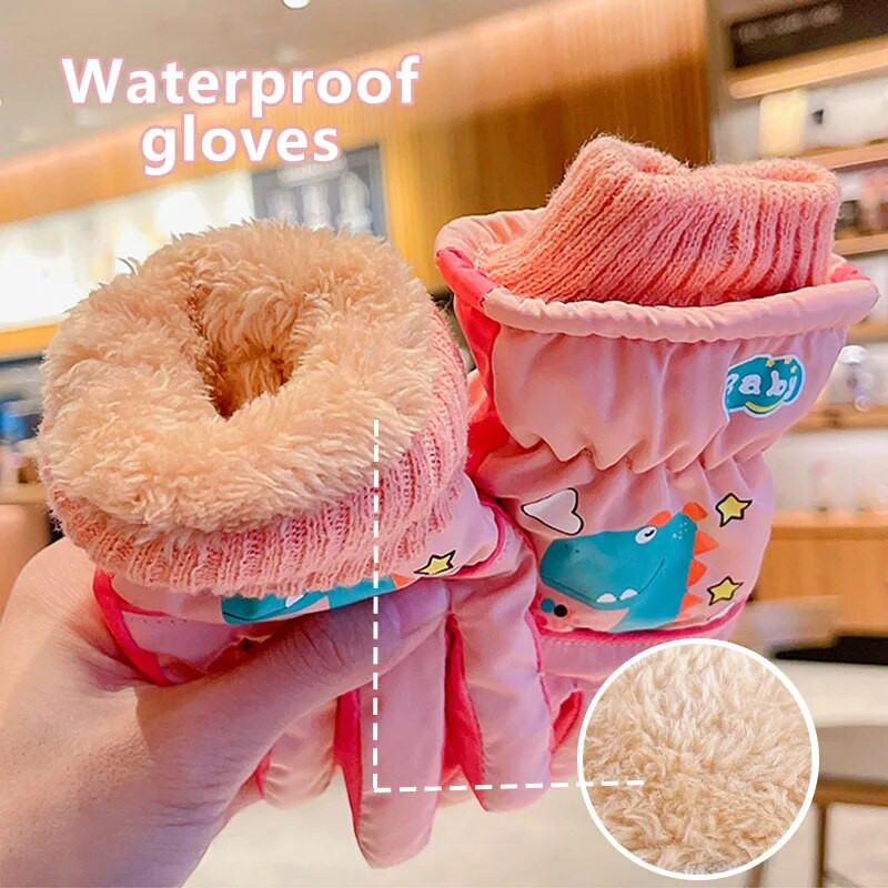 2022. aasta talv, uued lapsed, armsad väljas veekindlad suusakindad sooja hoidmiseks, poisid, tüdrukud, armsad sametist viie sõrmega kindad lastele