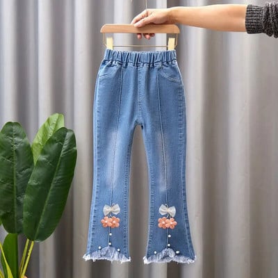 Φθινοπωρινό και ανοιξιάτικο Boy Jeans Παιδικά Ρούχα Βαμβακερά Slim Stretch Παιδικό Παντελόνι Τζιν κορίτσι Παντελόνι 2-7 ετών Μπλε και Γκρι