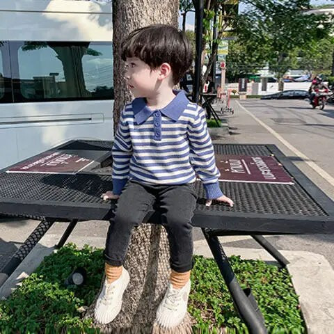 Φθινοπωρινό και ανοιξιάτικο Boy Jeans Παιδικά Ρούχα Βαμβακερά Slim Stretch Παιδικό Παντελόνι Τζιν κορίτσι Παντελόνι 2-7 ετών Μπλε και Γκρι