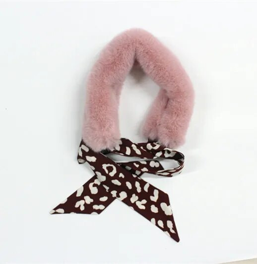Νέο Soft Kids Faux Faux Rabbit Fun Collar Scarf Λούτρινο κολάρο Λαιμόκοψη Θερμότερο χειμωνιάτικο χειμωνιάτικο μωρό χειμωνιάτικο μαντίλι για κορίτσια