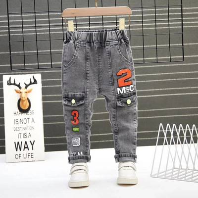 Înălțime 80-130 cm Blugi pentru copii Primăvară și toamnă Stil occidental Agrement 2021 Pantaloni noi de iarnă cu nervuri picior deschis Tendință