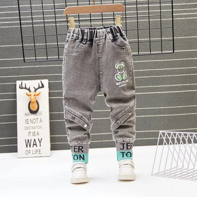 Înălțime 80-130 cm Blugi pentru copii Primăvară și toamnă Stil occidental Agrement 2021 Pantaloni noi de iarnă cu nervuri picior deschis Tendință