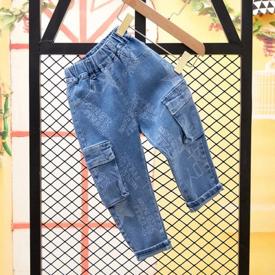 Înălțime 80-130 cm Blugi pentru copii Primăvară și toamnă Stil occidental Agrement 2021 Pantaloni noi de iarnă cu nervuri picior deschis Tendință