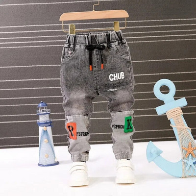 Înălțime 80-130 cm Blugi pentru copii Primăvară și toamnă Stil occidental Agrement 2021 Pantaloni noi de iarnă cu nervuri picior deschis Tendință