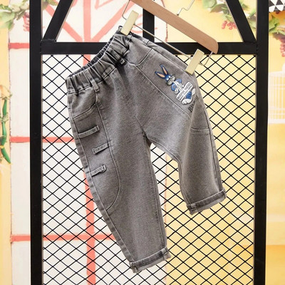 Înălțime 80-130 cm Blugi pentru copii Primăvară și toamnă Stil occidental Agrement 2021 Pantaloni noi de iarnă cu nervuri picior deschis Tendință