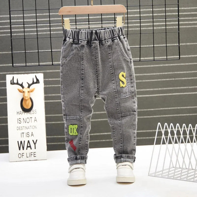 Înălțime 80-130 cm Blugi pentru copii Primăvară și toamnă Stil occidental Agrement 2021 Pantaloni noi de iarnă cu nervuri picior deschis Tendință