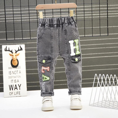 Înălțime 80-130 cm Blugi pentru copii Primăvară și toamnă Stil occidental Agrement 2021 Pantaloni noi de iarnă cu nervuri picior deschis Tendință