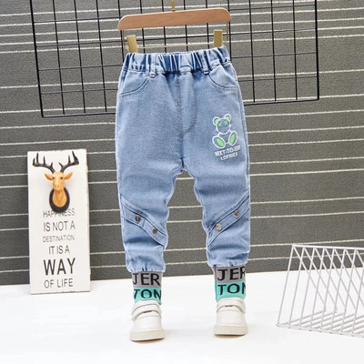 Înălțime 80-130 cm Blugi pentru copii Primăvară și toamnă Stil occidental Agrement 2021 Pantaloni noi de iarnă cu nervuri picior deschis Tendință