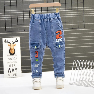 Înălțime 80-130 cm Blugi pentru copii Primăvară și toamnă Stil occidental Agrement 2021 Pantaloni noi de iarnă cu nervuri picior deschis Tendință