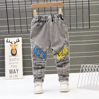 Înălțime 80-130 cm Blugi pentru copii Primăvară și toamnă Stil occidental Agrement 2021 Pantaloni noi de iarnă cu nervuri picior deschis Tendință