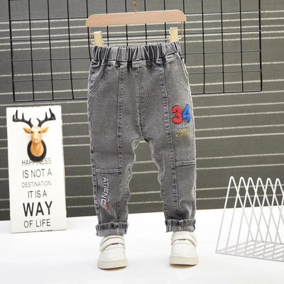 Înălțime 80-130 cm Blugi pentru copii Primăvară și toamnă Stil occidental Agrement 2021 Pantaloni noi de iarnă cu nervuri picior deschis Tendință