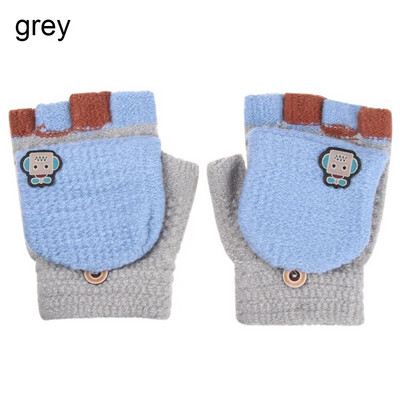 Multifilmid Lastele labakindad Talvine villane kootud klapp poolsõrmega kindad karusnaha paksud soojad kindad poisid tüdrukud plüüsist kindad 5-12 aastaks