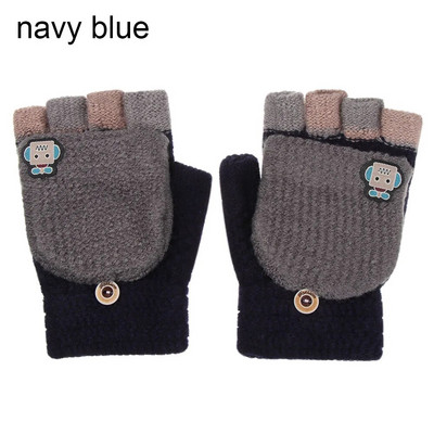 Multifilmid Lastele labakindad Talvine villane kootud klapp poolsõrmega kindad karusnaha paksud soojad kindad poisid tüdrukud plüüsist kindad 5-12 aastaks