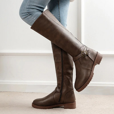 Γυναικείες μπότες ιππασίας μονόχρωμες μπότες ιππασίας ανθεκτικές στη φθορά