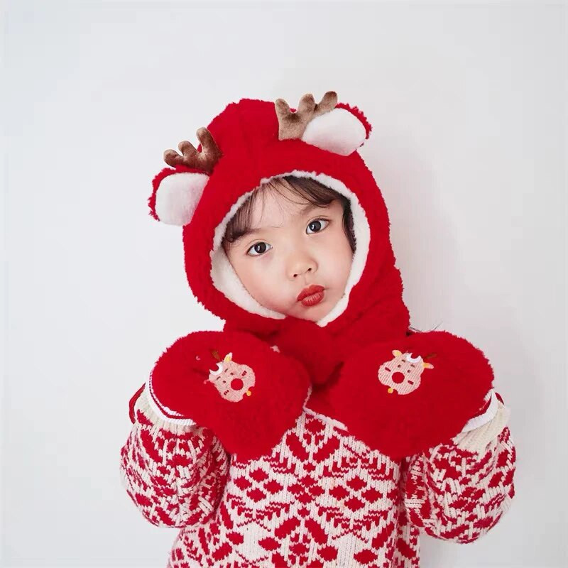 Soe talvine laste müts Sall Kindad Pehme Baby Cap poiss Tüdrukute Müts Salli Komplekt Paks Beebi Müts Sall Paks Beanies Kindad