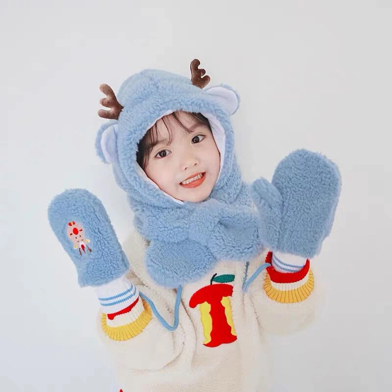 Soe talvine laste müts Sall Kindad Pehme Baby Cap poiss Tüdrukute Müts Salli Komplekt Paks Beebi Müts Sall Paks Beanies Kindad