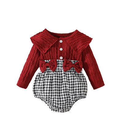 Salopetă pentru bebeluși nou-născuți pentru fete, fundă, modă din bumbac, cu mânecă lungă, cu imprimeu dragoste pentru bebeluși, salopete 0-3 luni