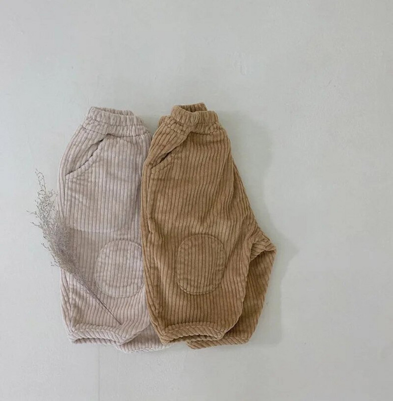 Sügistalvine väikelapse poiste tüdrukute velvetist püksid lahtised püksid