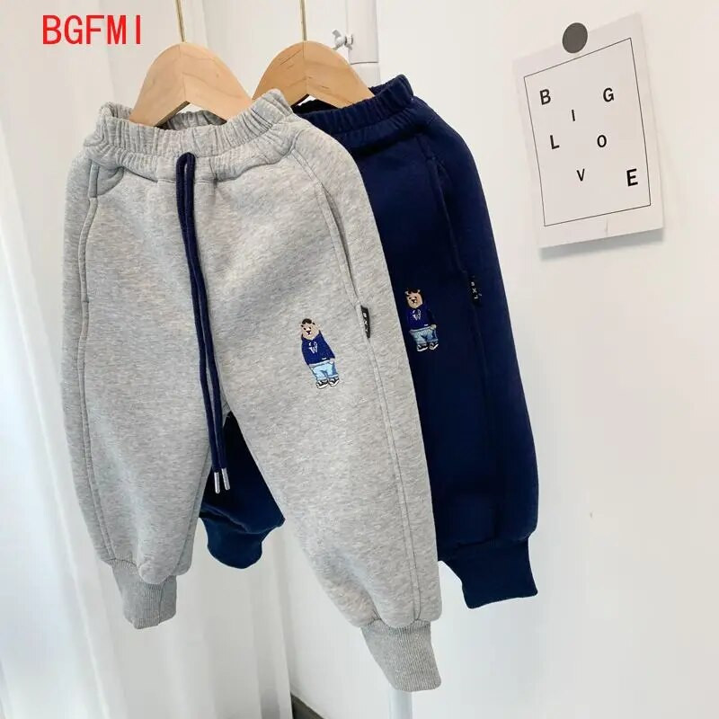 Trening pentru băieți 1-7 ani, pantaloni groși de pluș, iarnă, catifea integrată, miel, pantaloni sportivi pentru copii mici, pantaloni caldi ocazionali