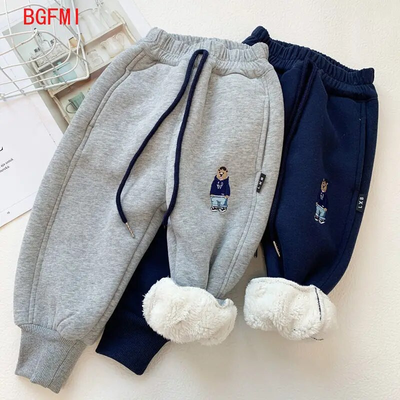 Trening pentru băieți 1-7 ani, pantaloni groși de pluș, iarnă, catifea integrată, miel, pantaloni sportivi pentru copii mici, pantaloni caldi ocazionali