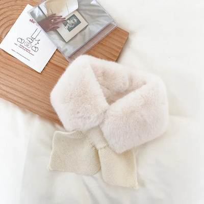 Versiune coreeană Toamnă Iarnă Eșarfă pentru copii Bebeluși nou drăguț Guler rezistent la frig Pluș Căldură Drăguț Tot-potrivit Bavetă tricotată solidă D15