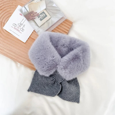 Versiune coreeană Toamnă Iarnă Eșarfă pentru copii Bebeluși nou drăguț Guler rezistent la frig Pluș Căldură Drăguț Tot-potrivit Bavetă tricotată solidă D15