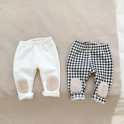 2023 tél új baba vastag meleg leggings tipegő lány plusz bársony nadrág csecsemő gyapjú leggings gyerek Pp nadrág babaruhák