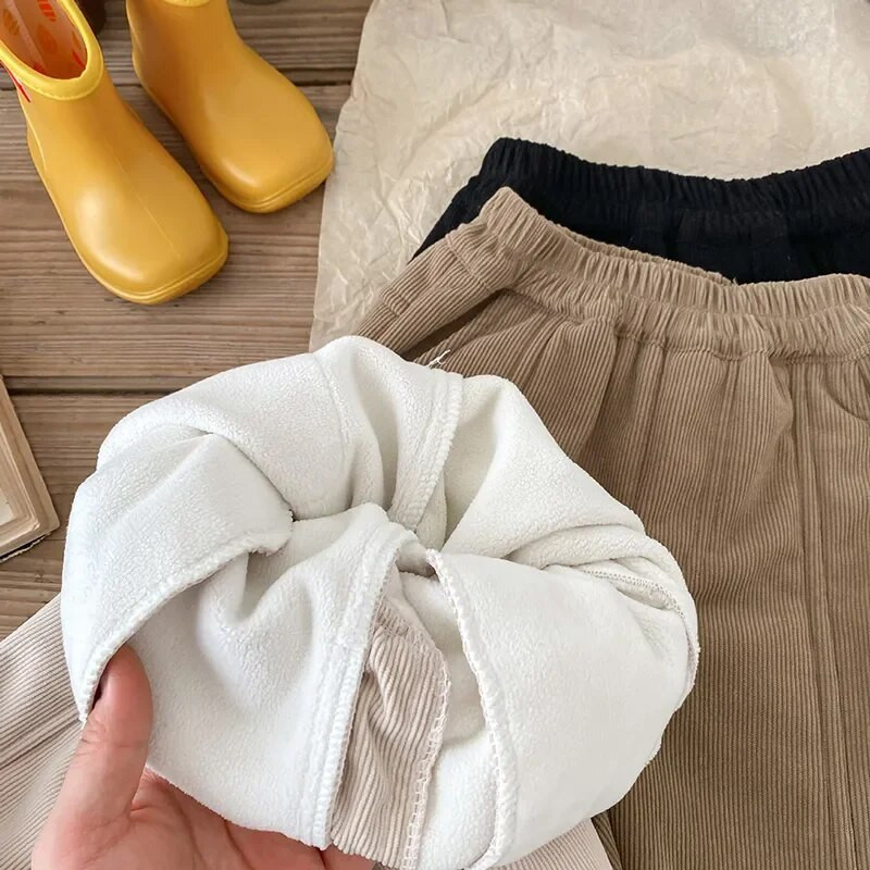 1-6Y MILANCEL Talvine soojad lastepüksid karusnaha vooder velvetist fliis poiste püksid ülerõivad riided