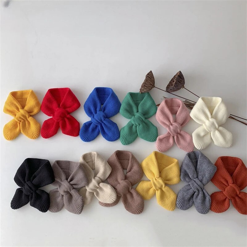 Eșarfă pentru copii noi, iarnă, caldă, moale, pentru copii, tricotată pentru bebeluși, sugari, pentru copii mici, gât, modă caldă, pentru copii mici, de culoare solidă, fete, băieți, eșarfe