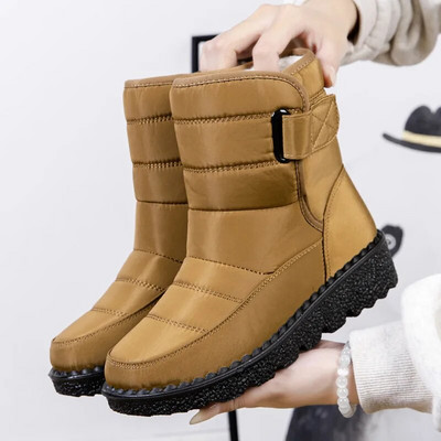 Moda 2023 Cizme de iarnă impermeabile pentru damă Cizme de zăpadă de pluș din blană artificială Botine de damă cu platformă Bumbac cald supradimensionat
