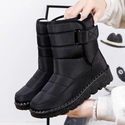 Moda 2023 Cizme de iarnă impermeabile pentru damă Cizme de zăpadă de pluș din blană artificială Botine de damă cu platformă Bumbac cald supradimensionat