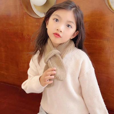 Pehme kootud laste sall Talvine soe imiku väikelapse kael soe mood Laste tüdrukute poiste sallid Beebi rinnatükk ühevärviline kaelarätik