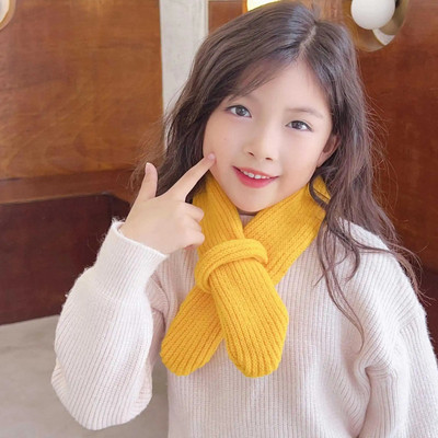 Pehme kootud laste sall Talvine soe imiku väikelapse kael soe mood Laste tüdrukute poiste sallid Beebi rinnatükk ühevärviline kaelarätik