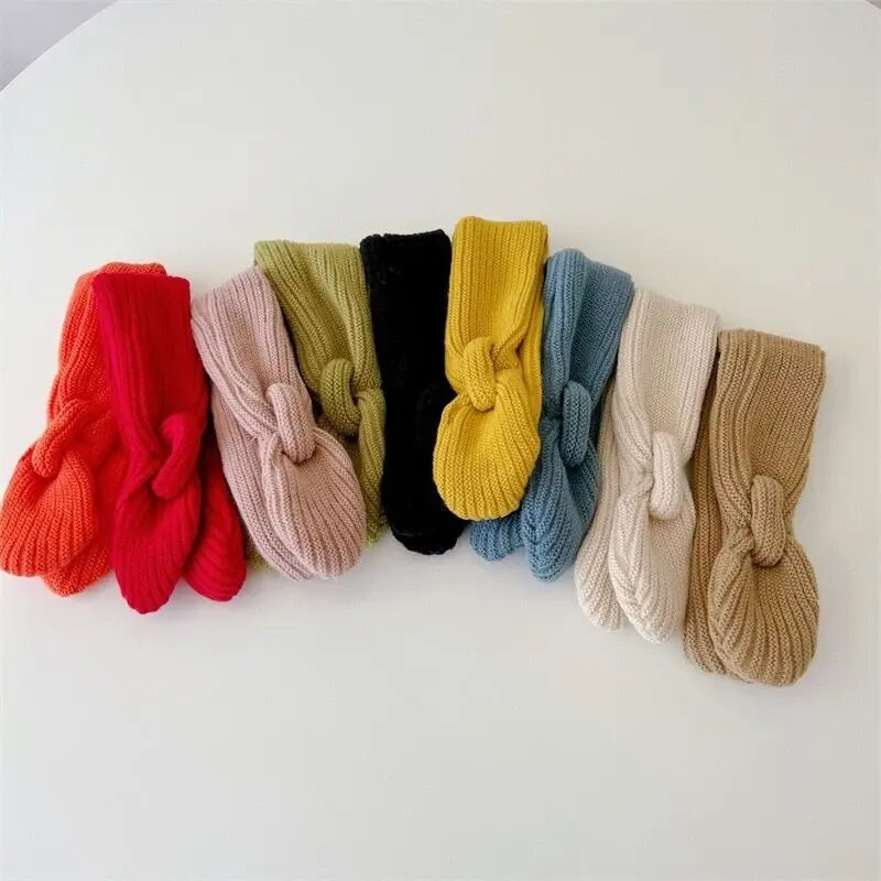 Pehme kootud laste sall Talvine soe imiku väikelapse kael soe mood Laste tüdrukute poiste sallid Beebi rinnatükk ühevärviline kaelarätik