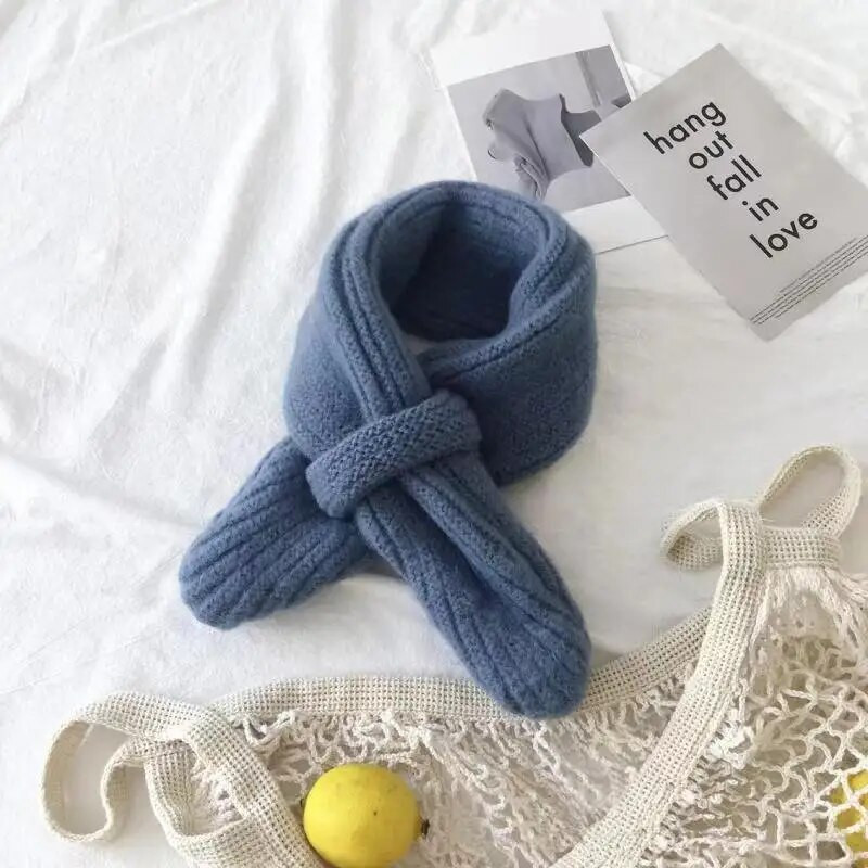 Pehme kootud laste sall Talvine soe imiku väikelapse kael soe mood Laste tüdrukute poiste sallid Beebi rinnatükk ühevärviline kaelarätik