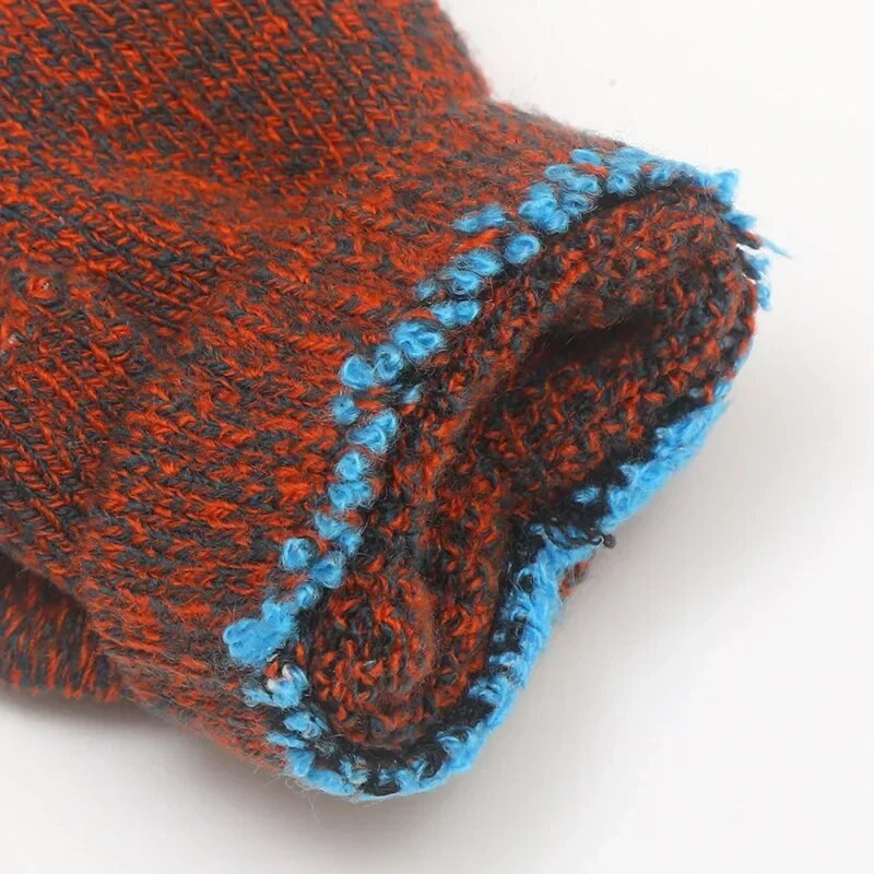 Mănuși pentru copii cu jumătate de deget cu răsturnare a culorilor jacquard, mănuși calde de toamnă iarnă pentru copii, mănuși de scris pentru elevi