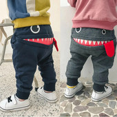 Pantaloni ocazional pentru bebeluși pentru copii mici, băieți, fete, drăguți, pantaloni de monstru cu gură mare, costume lungi, haine pentru chiloți din desene animate pentru sugari