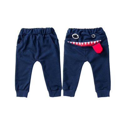Pantaloni ocazional pentru bebeluși pentru copii mici, băieți, fete, drăguți, pantaloni de monstru cu gură mare, costume lungi, haine pentru chiloți din desene animate pentru sugari
