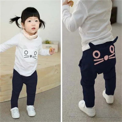 Pantaloni ocazional pentru bebeluși pentru copii mici, băieți, fete, drăguți, pantaloni de monstru cu gură mare, costume lungi, haine pentru chiloți din desene animate pentru sugari