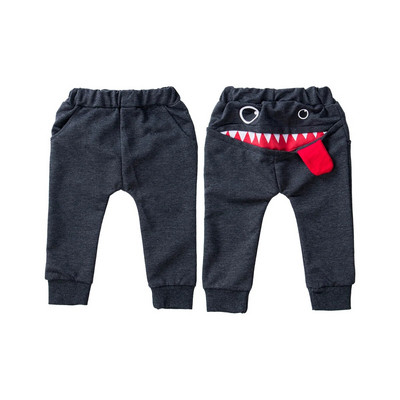 Pantaloni ocazional pentru bebeluși pentru copii mici, băieți, fete, drăguți, pantaloni de monstru cu gură mare, costume lungi, haine pentru chiloți din desene animate pentru sugari