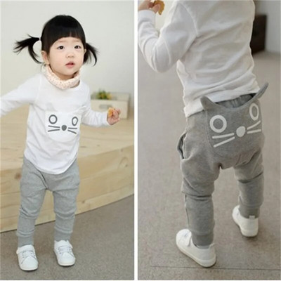 Pantaloni ocazional pentru bebeluși pentru copii mici, băieți, fete, drăguți, pantaloni de monstru cu gură mare, costume lungi, haine pentru chiloți din desene animate pentru sugari