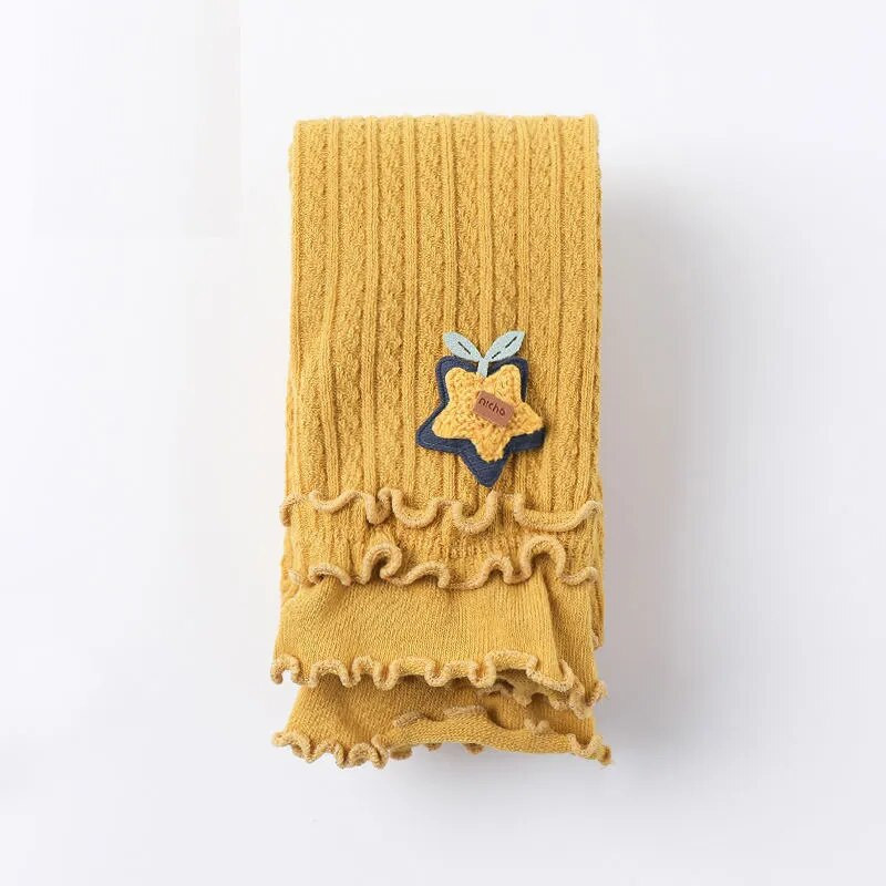 0-5T Tüdrukud Retuusid Lapsed Seene Pits Retuusid Kevad Sügis Tüdruk Elastne vöökoht Kudumispüksid Puuvillased Triibulised Kitsad püksid